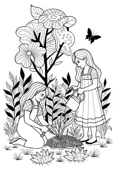 A coloring page of Barbie’s Environmental Adventure Coloring Page