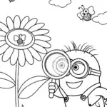 Minion’s Magical Garden Adventure Coloring Page