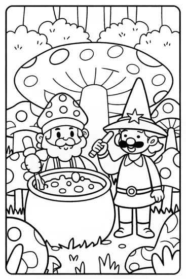 A coloring page of Mario and Luigi’s Magic Potion Adventure Coloring Page