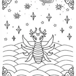 Giratina in a Cosmic Adventure Coloring Page