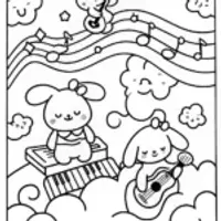 Cinnamoroll’s Cloudy Music Journey Coloring Page