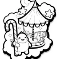 Monsters at the Enchanted Fair Coloring Page
