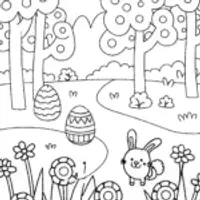 Easter Garden of Surprises Coloring Page