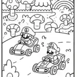 Mario and Luigi’s Racing Adventure Coloring Page
