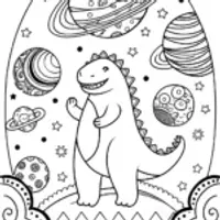 Godzilla’s Solar System Adventure Coloring Page