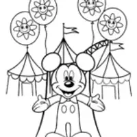 Mickey Mouse’s Enchanted Amusement Park Coloring Page