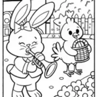 Easter Musical Parade Coloring Page