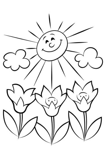 A coloring page of JJ’s Magical Music Garden Coloring Page