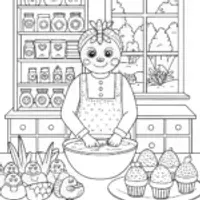Huggy Wuggy’s Magical Bakery Adventure Coloring Page