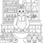 Huggy Wuggy’s Magical Bakery Adventure Coloring Page