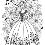 Barbie’s Enchanted Music Box Adventure Coloring Page