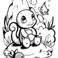Charmander’s Cozy Volcano Retreat Coloring Page