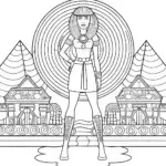 Barbie the Time-Traveling Explorer Coloring Page