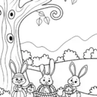 Autumn Adventure at the Enchanted Tree Coloring Page