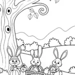 Autumn Adventure at the Enchanted Tree Coloring Page