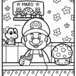 Mario’s Enchanted Bubble Tea Shop Coloring Page