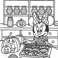 Minnie Mouse’s Enchanted Halloween Bakery Coloring Page