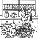 Minnie Mouse’s Enchanted Halloween Bakery Coloring Page