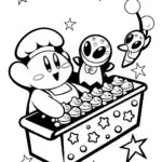 Kirby’s Dreamy Space Bakery Coloring Page