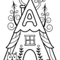 Adventurous Letter ‘A’ Coloring Page