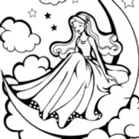 Barbie’s Dreamy Starry Night Coloring Page