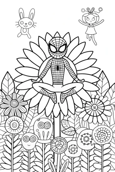 A coloring page of Miles Morales in the Park of Dreams Coloring Page
