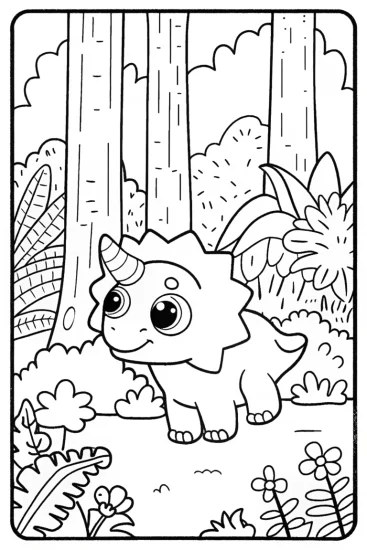 A coloring page of Dino Adventure Coloring Page