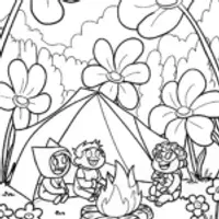 Campfire Fun with League of Legends Champions Coloring Page