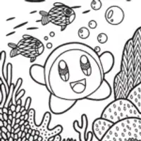 Kirby’s Bubble Adventure Coloring Page