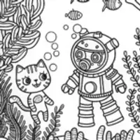 Captain Barnacles and Kwazii Coral Reef Coloring Page