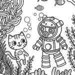 Captain Barnacles and Kwazii Coral Reef Coloring Page