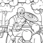 Captain America’s Unity Shield Coloring Page