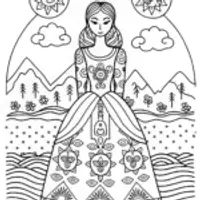 Princess of the Elemental Realms Coloring Page