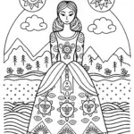 Princess of the Elemental Realms Coloring Page