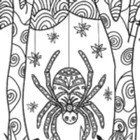 Spider’s Magical Symphony Coloring Page