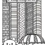 Pompompurin’s Cozy Book Nook Coloring Page