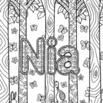 NIA’s Whimsical Forest Adventure Coloring Page