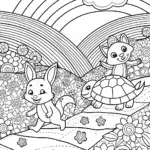 Rainbow Hike Adventure Coloring Page