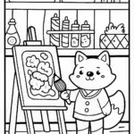 Cheerful Orange Fox Coloring Page