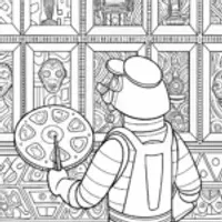 Buzz Lightyear’s Cosmic Art Gallery Coloring Page