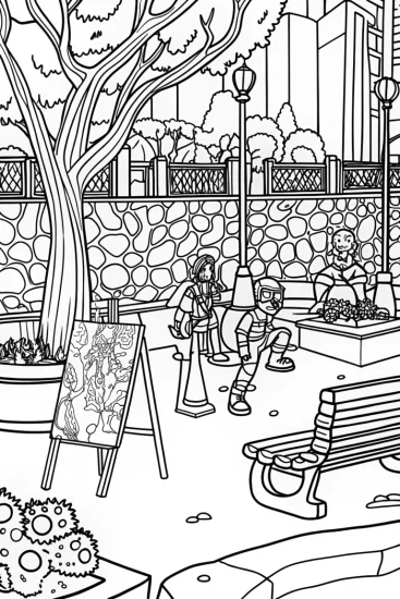 A coloring page of Avengers Art in Action Coloring Page