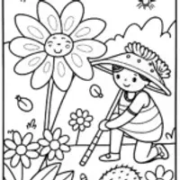 Sunkissed Garden Adventure Coloring Page