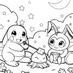 Charmander Campfire Coloring Page