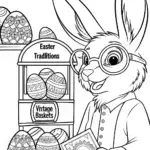 Easter Egg Time Machine Adventure Coloring Page