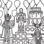 Avengers Costume Party Coloring Page