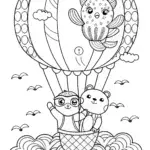 Bluey and Bingo’s Balloon Adventure Coloring Page