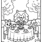 Sonic’s Whimsical Tea Party Coloring Page