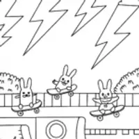 Lightning Bolt Skate Park Showdown Coloring Page