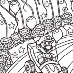 Mario Kart Parade Coloring Page