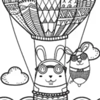 Squishmallow Adventure Hot Air Balloon Coloring Page